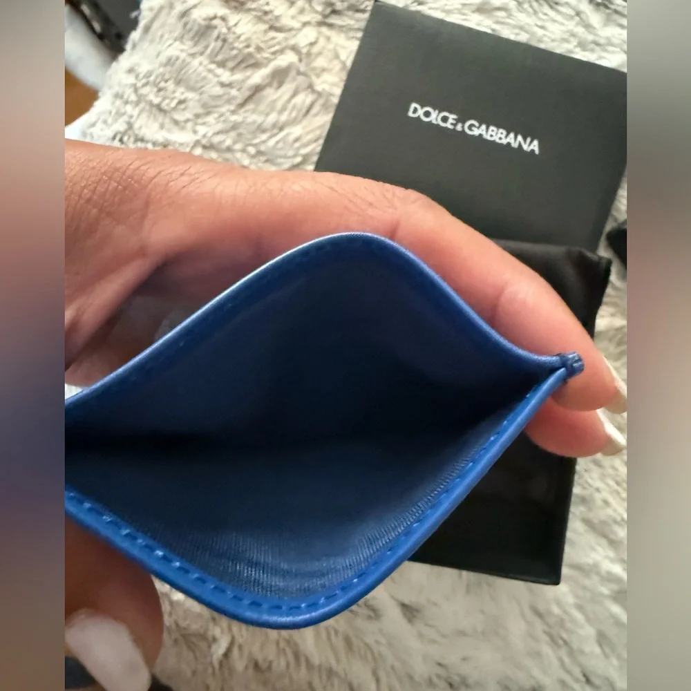 DOLCE & GABBANA RAISED LOGO CALFSKIN CARDHOLDER-Unisex
